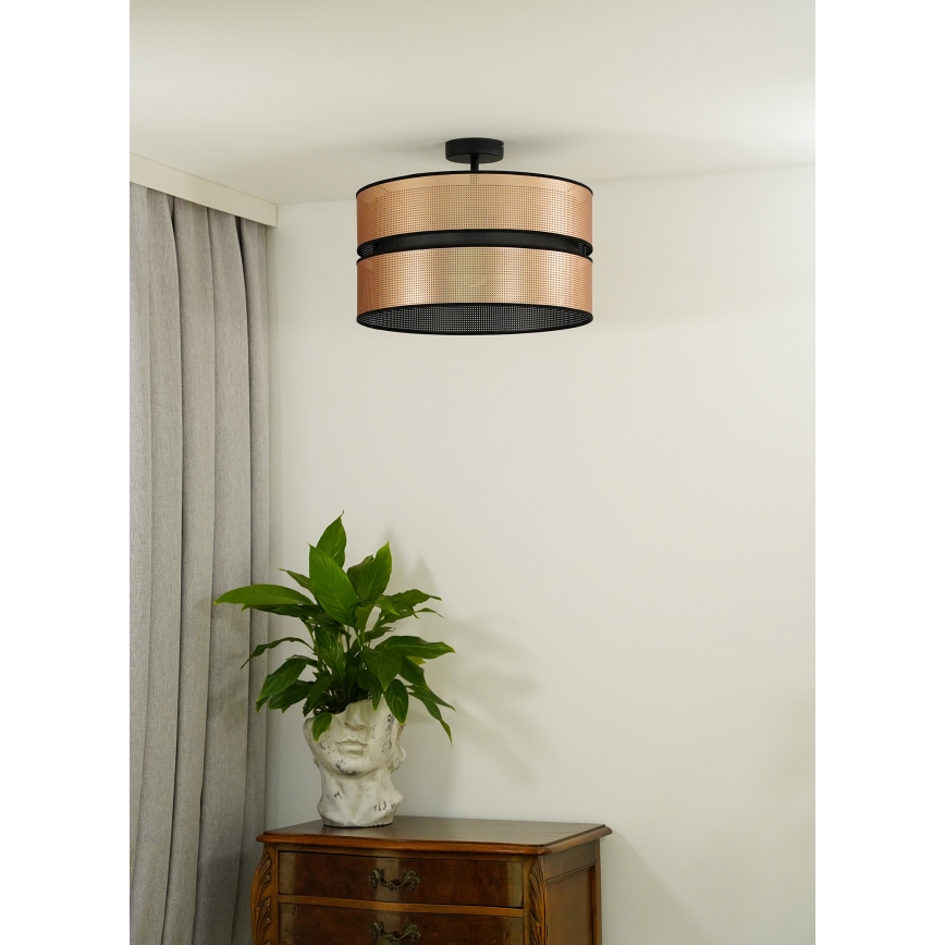 Duolla - Lampadario a plafone COPPER SHINY 1xE27/15W/230V diametro 40 cm rame/nero