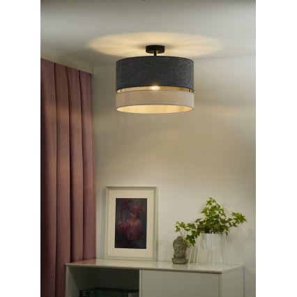 Duolla - Lampadario a plafone DOUBLE 1xE27/15W/230V diametro 40 cm grigio