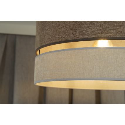 Duolla - Lampadario a plafone DOUBLE 1xE27/15W/230V diametro 40 cm marrone/grigio
