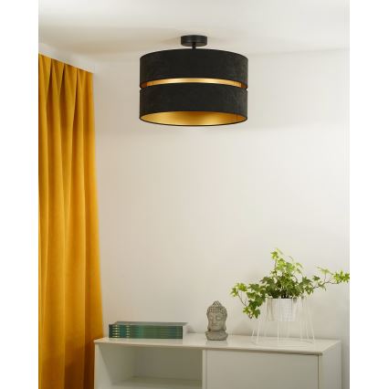 Duolla - Lampadario a plafone DUO 1xE27/15W/230V diametro 40 cm nero/oro