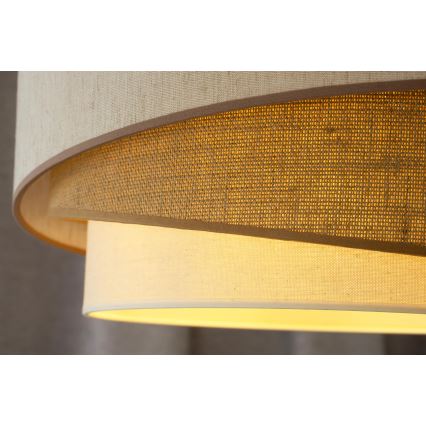 Duolla - Lampadario a plafone KOBO 1xE27/15W/230V diametro 45 cm beige/marrone/bianco