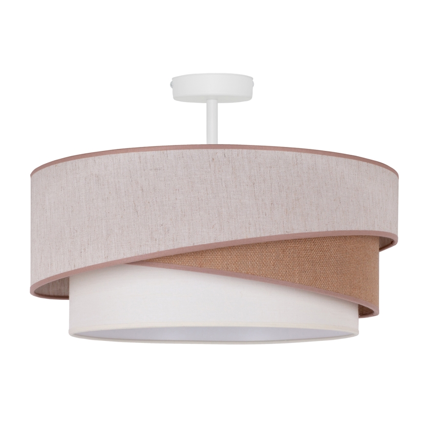 Duolla - Lampadario a plafone KOBO 1xE27/15W/230V diametro 45 cm beige/marrone/bianco