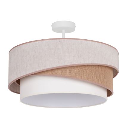 Duolla - Lampadario a plafone KOBO 1xE27/15W/230V diametro 45 cm beige/marrone/bianco