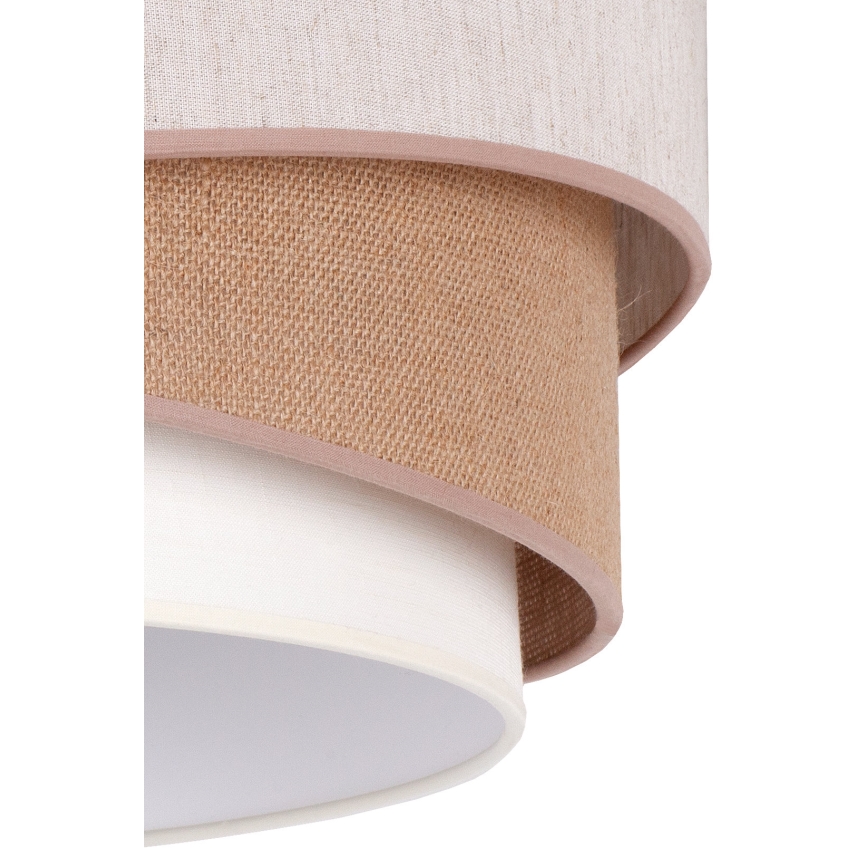 Duolla - Lampadario a plafone KOBO 1xE27/15W/230V diametro 45 cm beige/marrone/bianco