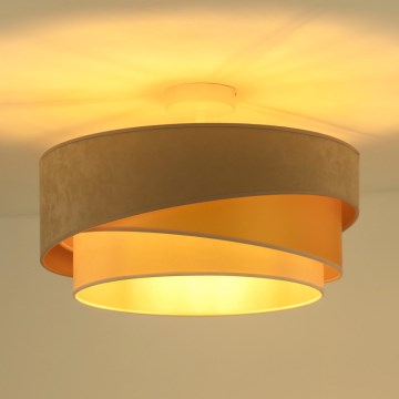 Duolla - Lampadario a plafone KOBO 1xE27/15W/230V diametro 45 cm beige/oro/color crema