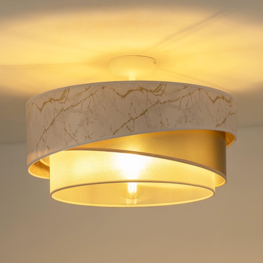Duolla - Lampadario a plafone KOBO 1xE27/15W/230V diametro 45 cm bianco/oro