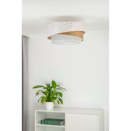 Duolla - Lampadario a plafone KOBO 1xE27/15W/230V diametro 45 cm bianco/oro
