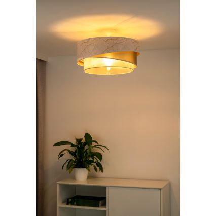 Duolla - Lampadario a plafone KOBO 1xE27/15W/230V diametro 45 cm bianco/oro