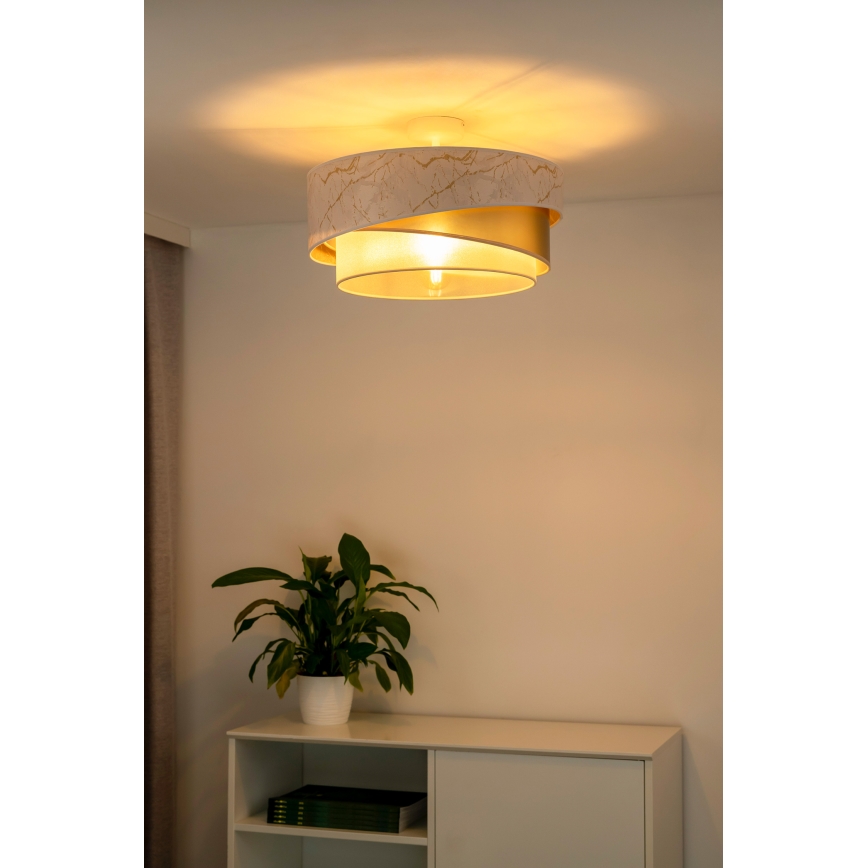 Duolla - Lampadario a plafone KOBO 1xE27/15W/230V diametro 45 cm bianco/oro
