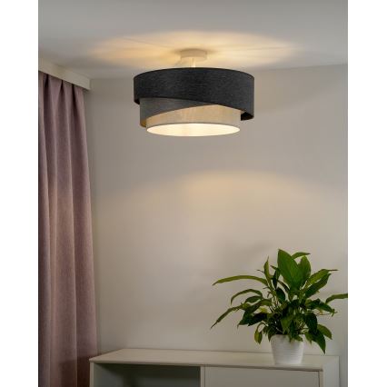 Duolla - Lampadario a plafone KOBO 1xE27/15W/230V diametro 45 cm grigio/bianco