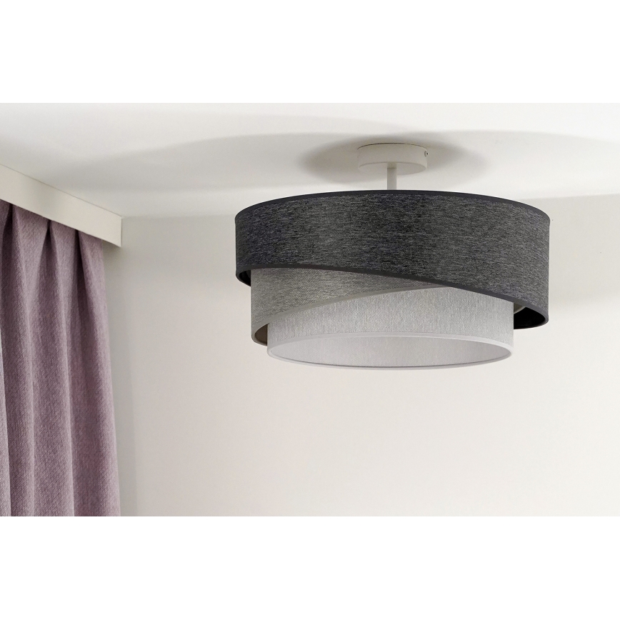 Duolla - Lampadario a plafone KOBO 1xE27/15W/230V diametro 45 cm grigio/bianco
