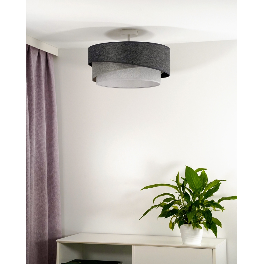 Duolla - Lampadario a plafone KOBO 1xE27/15W/230V diametro 45 cm grigio/bianco