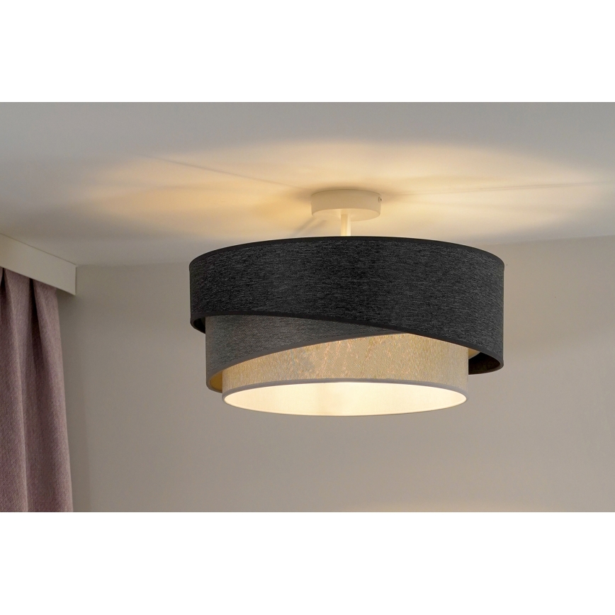 Duolla - Lampadario a plafone KOBO 1xE27/15W/230V diametro 45 cm grigio/bianco