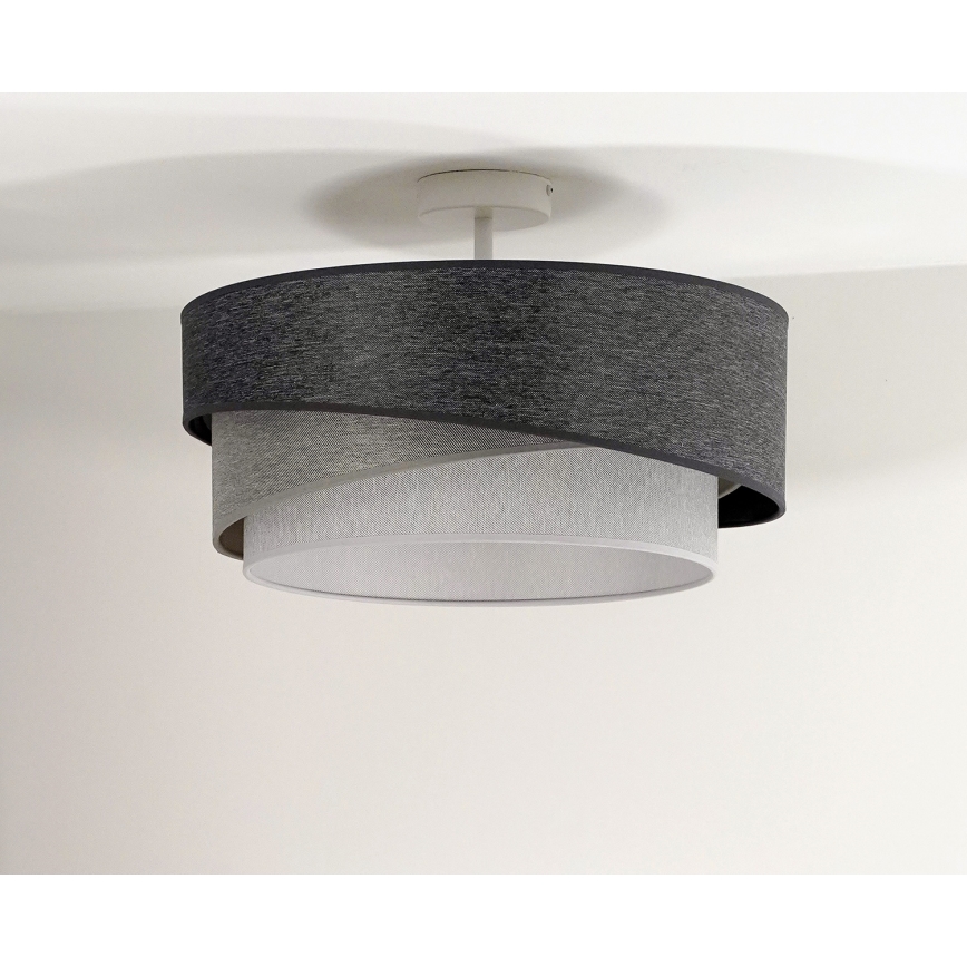 Duolla - Lampadario a plafone KOBO 1xE27/15W/230V diametro 45 cm grigio/bianco