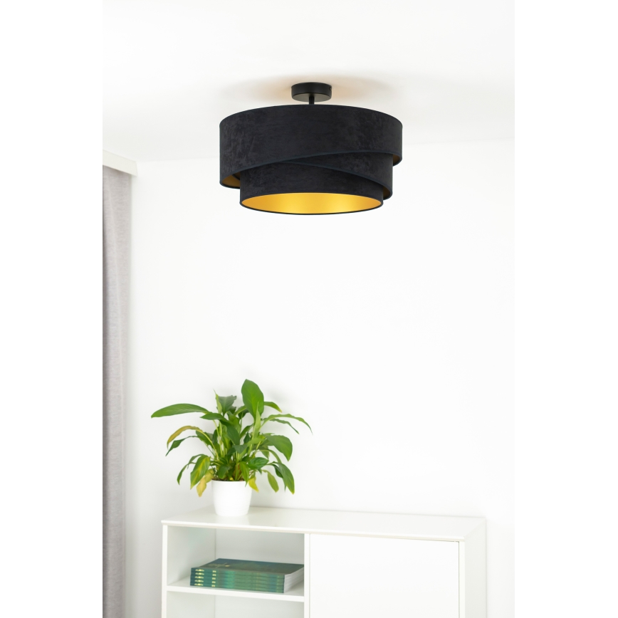 Duolla - Lampadario a plafone KOBO 1xE27/15W/230V diametro 45 cm nero