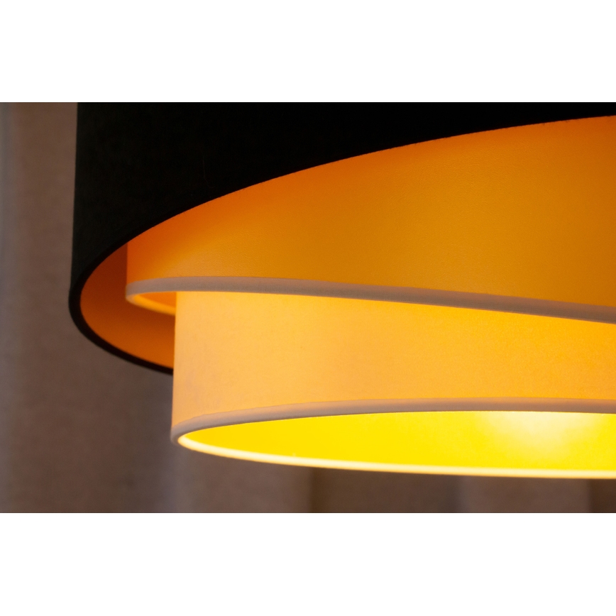 Duolla - Lampadario a plafone KOBO 1xE27/15W/230V diametro 45 cm nero/oro/color crema