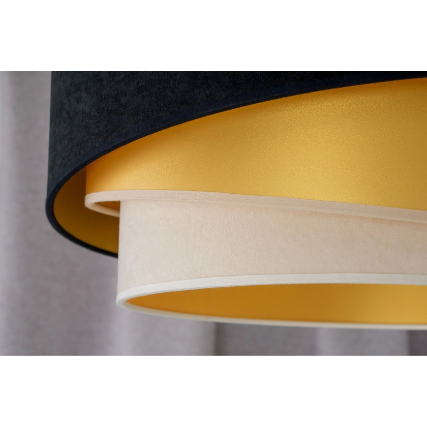 Duolla - Lampadario a plafone KOBO 1xE27/15W/230V diametro 45 cm nero/oro/color crema
