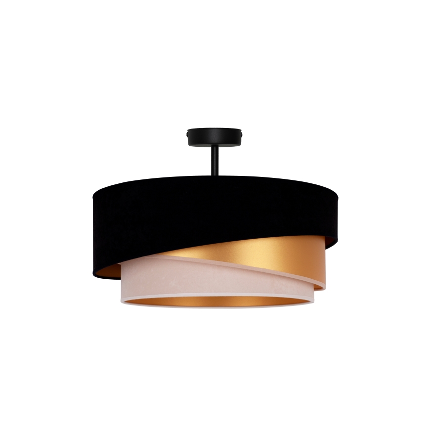 Duolla - Lampadario a plafone KOBO 1xE27/15W/230V diametro 45 cm nero/oro/color crema