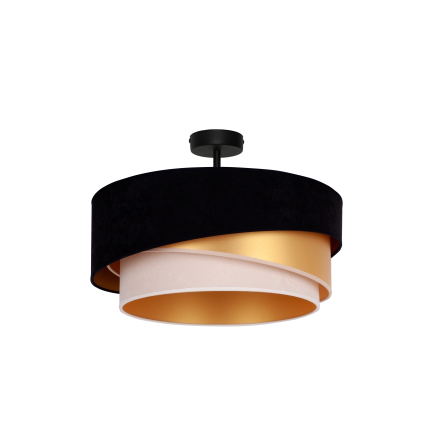 Duolla - Lampadario a plafone KOBO 1xE27/15W/230V diametro 45 cm nero/oro/color crema