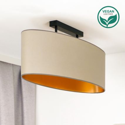 Duolla - Lampadario a plafone OVAL VEGAN 2xE27/15W/230V beige