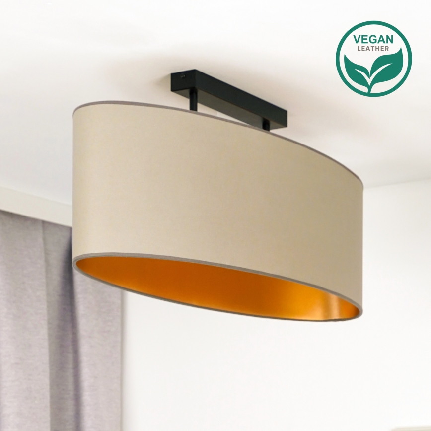 Duolla - Lampadario a plafone OVAL VEGAN 2xE27/15W/230V beige