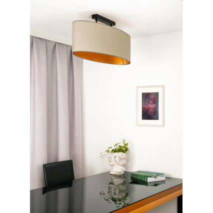 Duolla - Lampadario a plafone OVAL VEGAN 2xE27/15W/230V beige