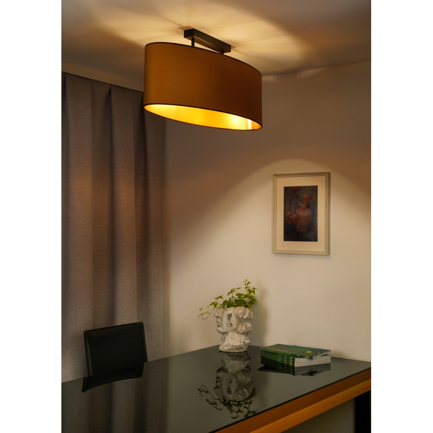 Duolla - Lampadario a plafone OVAL VEGAN 2xE27/15W/230V marrone