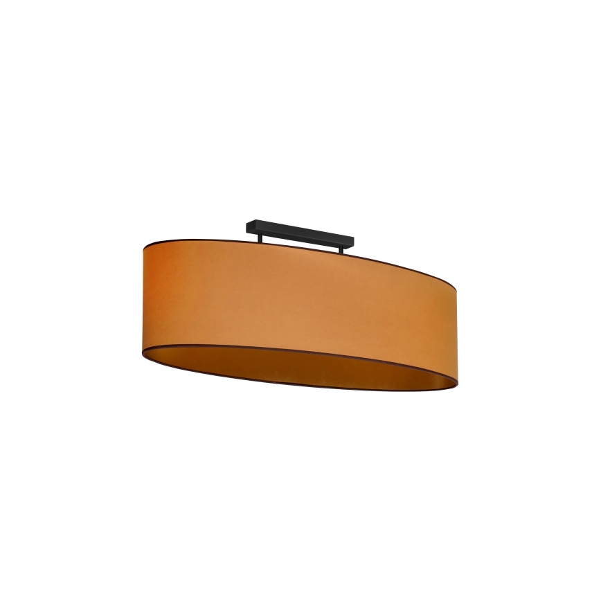 Duolla - Lampadario a plafone OVAL VEGAN 2xE27/15W/230V marrone