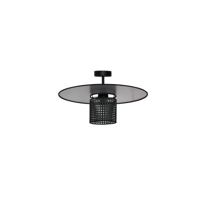 Duolla - Lampadario a plafone TOKYO RATTAN 1xE27/15W/230V diametro 50 cm nero/argento