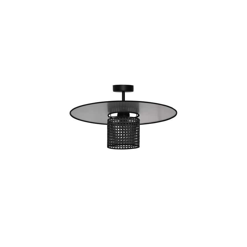 Duolla - Lampadario a plafone TOKYO RATTAN 1xE27/15W/230V diametro 50 cm nero/argento