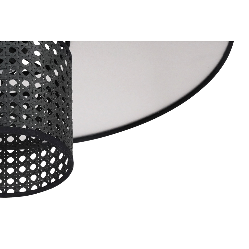 Duolla - Lampadario a plafone TOKYO RATTAN 1xE27/15W/230V diametro 50 cm nero/argento