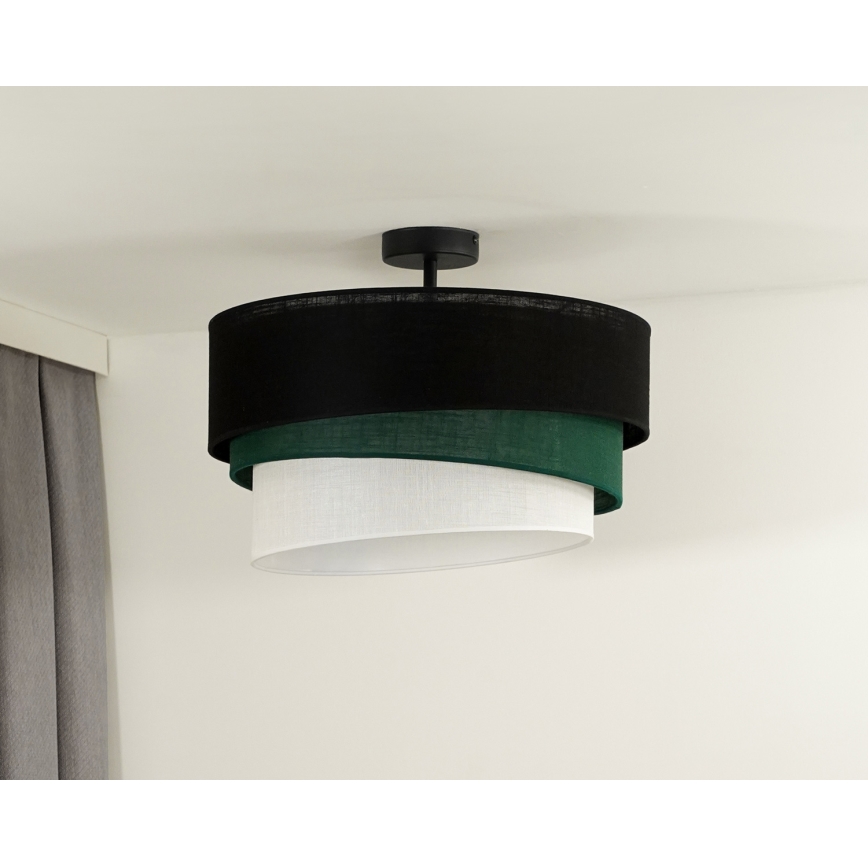 Duolla - Lampadario a plafone TRIO 1xE27/15W/230V diametro 45 cm nero/verde/bianco