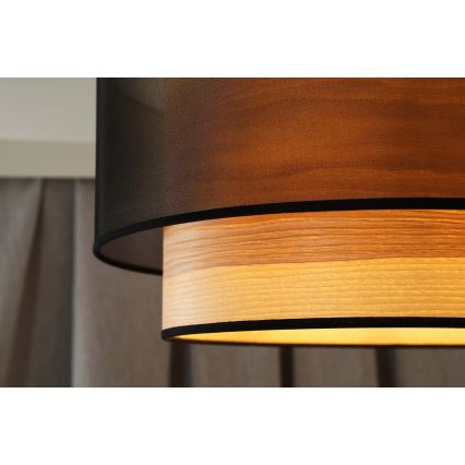 Duolla - Lampadario a plafone WOOD BOHO 1xE27/15W/230V diametro 45 cm nero/beige