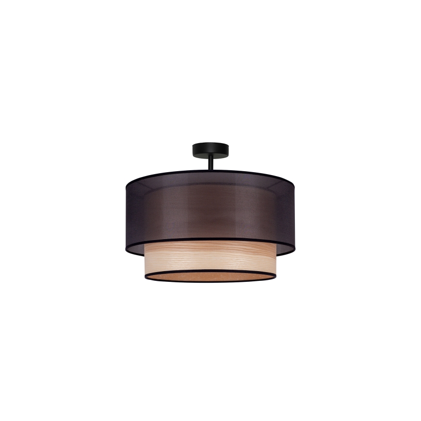 Duolla - Lampadario a plafone WOOD BOHO 1xE27/15W/230V diametro 45 cm nero/beige