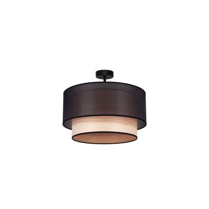 Duolla - Lampadario a plafone WOOD BOHO 1xE27/15W/230V diametro 45 cm nero/beige