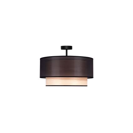 Duolla - Lampadario a plafone WOOD BOHO 1xE27/15W/230V diametro 45 cm nero/beige