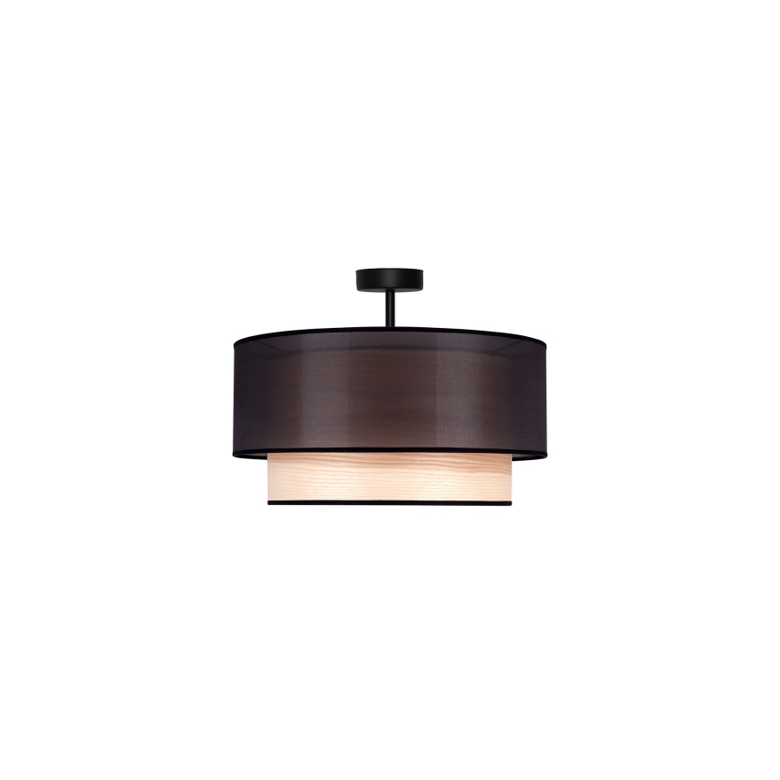 Duolla - Lampadario a plafone WOOD BOHO 1xE27/15W/230V diametro 45 cm nero/beige