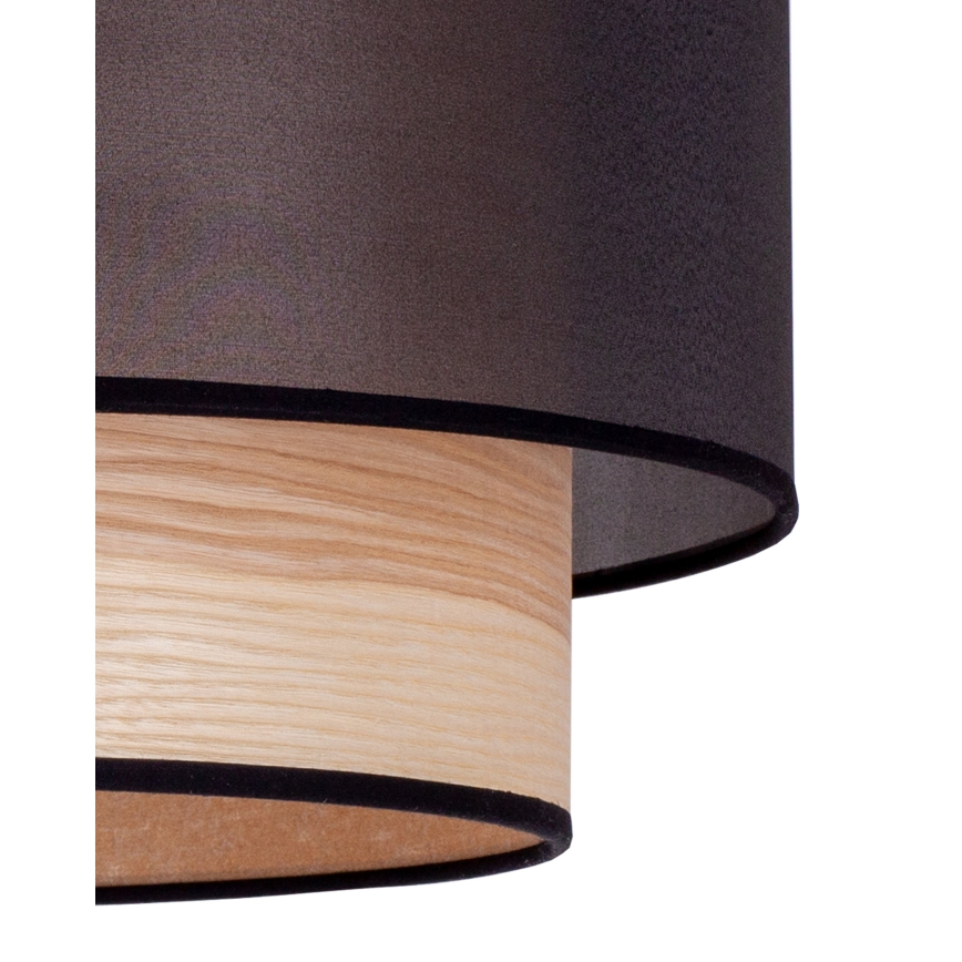 Duolla - Lampadario a plafone WOOD BOHO 1xE27/15W/230V diametro 45 cm nero/beige
