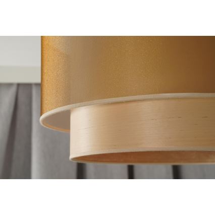 Duolla - Lampadario a plafone WOOD BOHO 1xE27/15W/230V diametro 45 cm rame/beige
