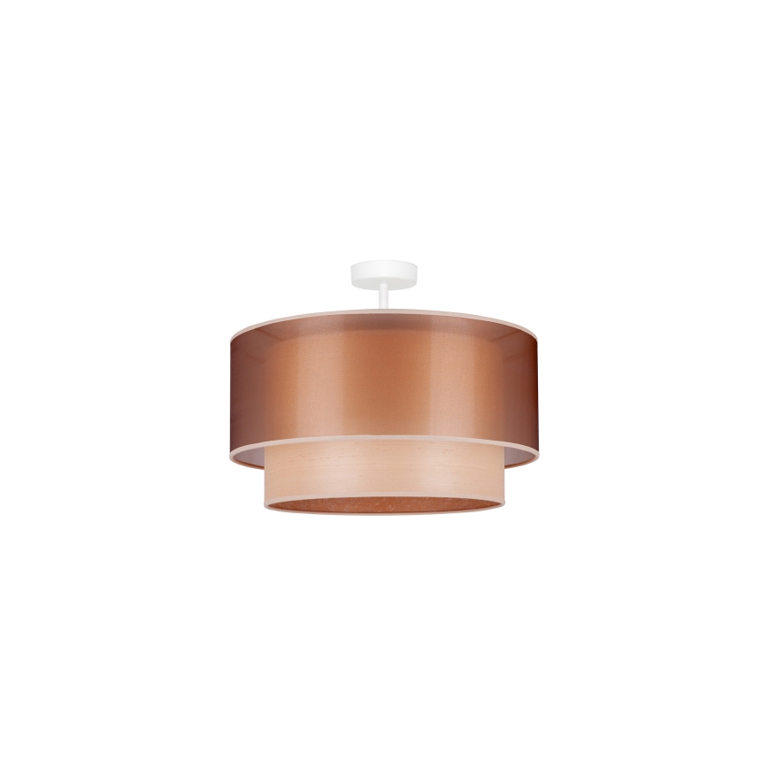 Duolla - Lampadario a plafone WOOD BOHO 1xE27/15W/230V diametro 45 cm rame/beige