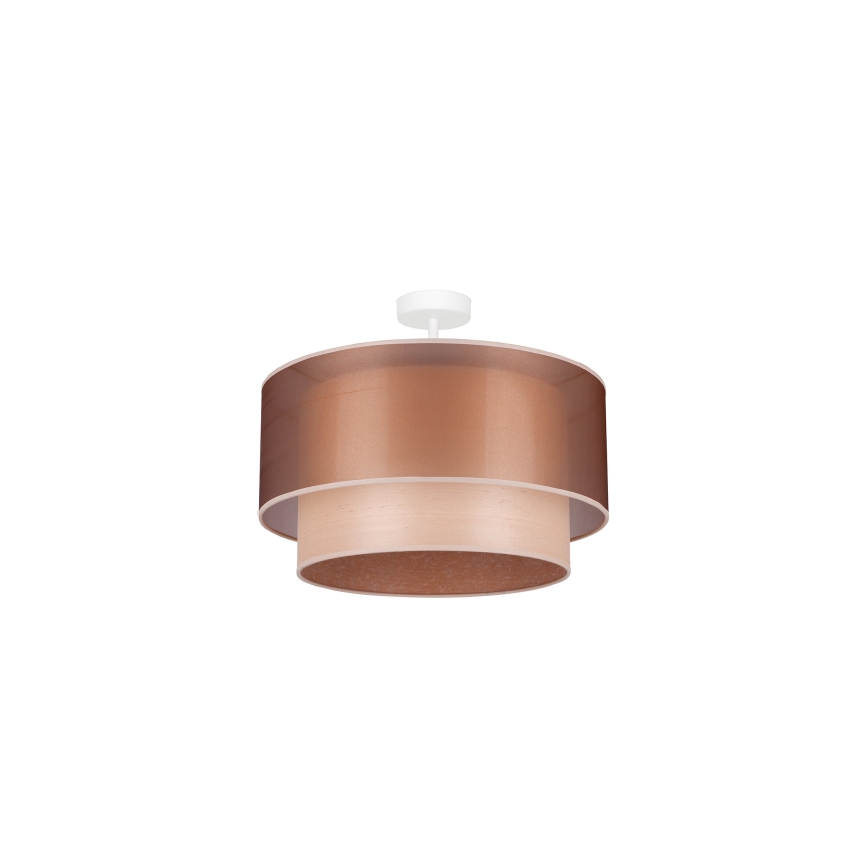 Duolla - Lampadario a plafone WOOD BOHO 1xE27/15W/230V diametro 45 cm rame/beige