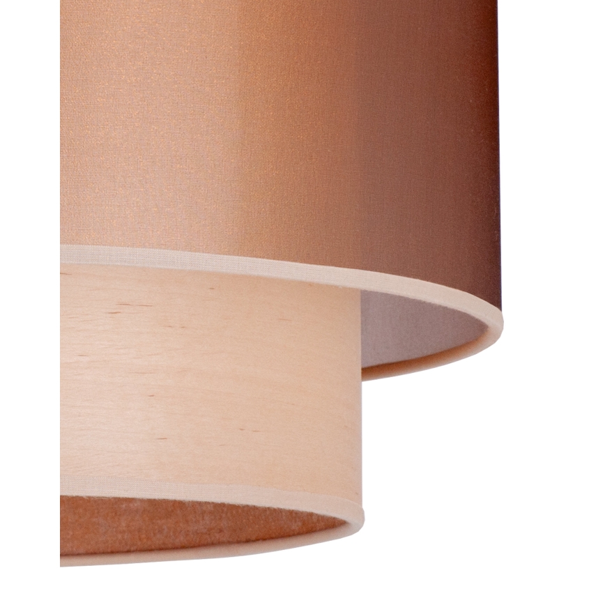 Duolla - Lampadario a plafone WOOD BOHO 1xE27/15W/230V diametro 45 cm rame/beige