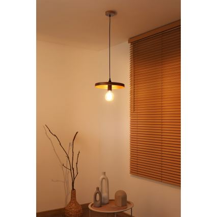 Duolla - Lampadario a sospensione con cavo IRONLINE 1x E27/15W/230V Ø 30 cm ramato/nero