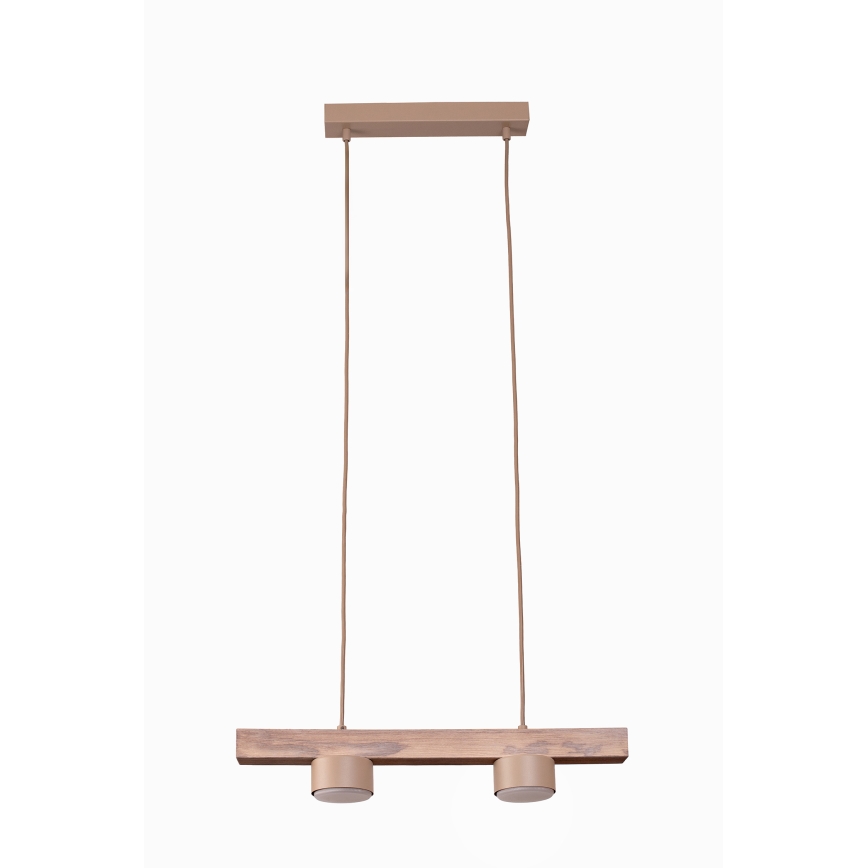 Duolla - Lampadario a sospensione con cavo IRONLINE 2xGX53/3W/230V pino/rovere/beige