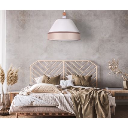 Duolla - Lampadario a sospensione con filo AVIGNON 1xE27/15W/230V diametro 60 cm bianco/beige