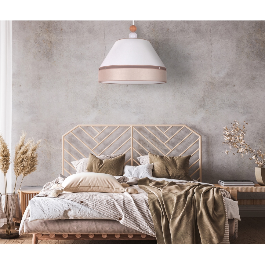 Duolla - Lampadario a sospensione con filo AVIGNON 1xE27/15W/230V diametro 60 cm bianco/beige