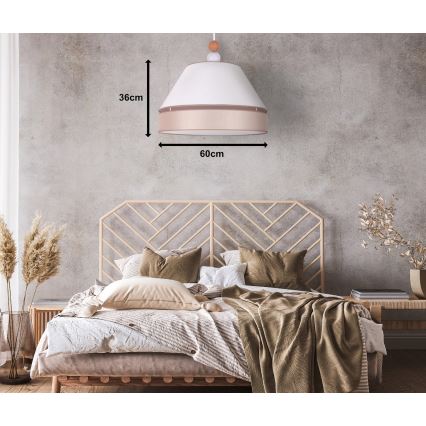 Duolla - Lampadario a sospensione con filo AVIGNON 1xE27/15W/230V diametro 60 cm bianco/beige