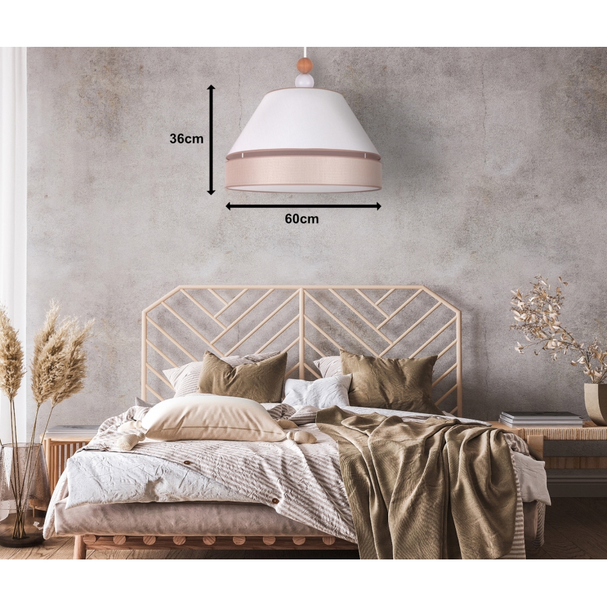 Duolla - Lampadario a sospensione con filo AVIGNON 1xE27/15W/230V diametro 60 cm bianco/beige