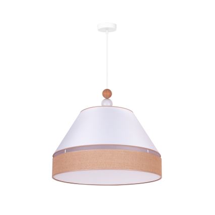 Duolla - Lampadario a sospensione con filo AVIGNON 1xE27/15W/230V diametro 60 cm bianco/marrone