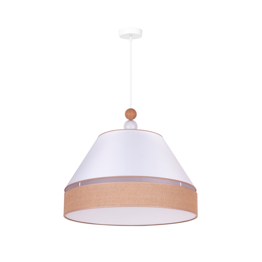 Duolla - Lampadario a sospensione con filo AVIGNON 1xE27/15W/230V diametro 60 cm bianco/marrone